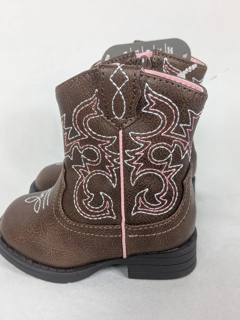 Baby Girls Pink/Brown Western Boots NWT